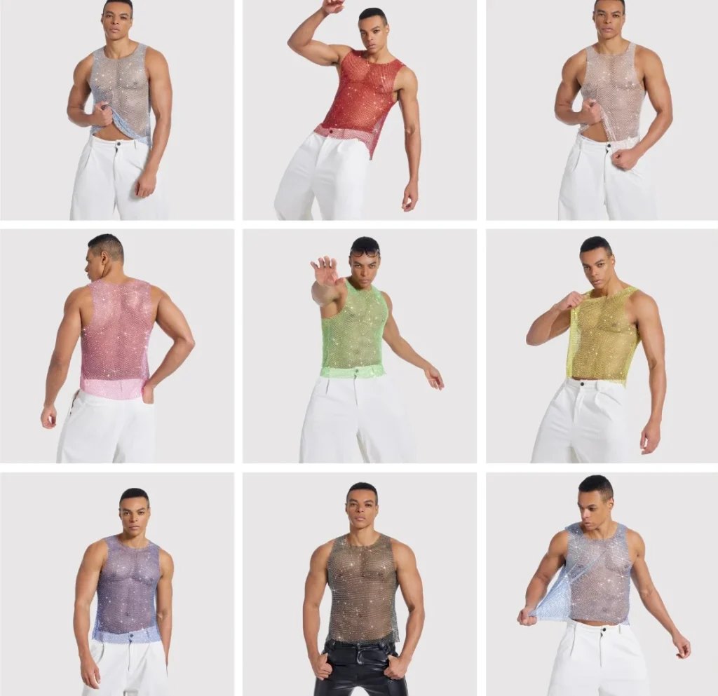 Multi-color wholesale rhinestone tank top — 18 colors available