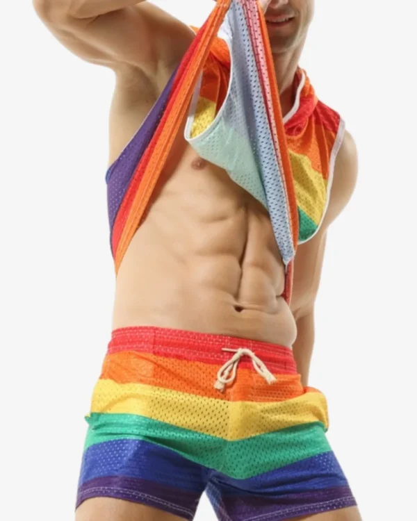 wholesale rainbow mesh tank top
