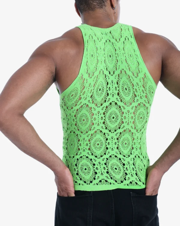 men wearing tank top in green