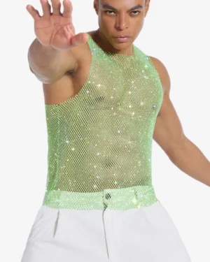 wholesale men's rhinestone tank top