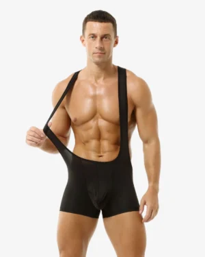 men wearing Black Wrestling Singlet Wholesale