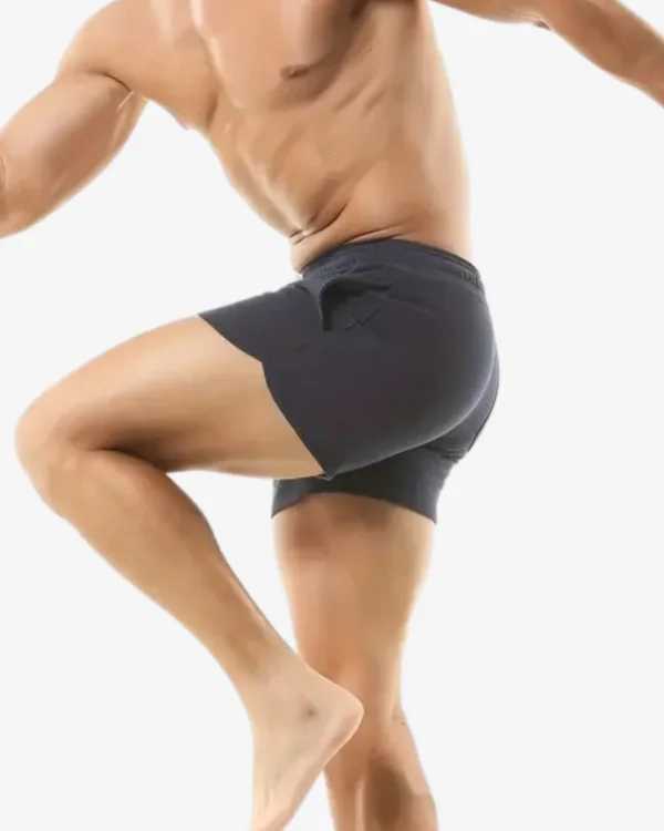 Model wearing Wholesale Black workout Shorts