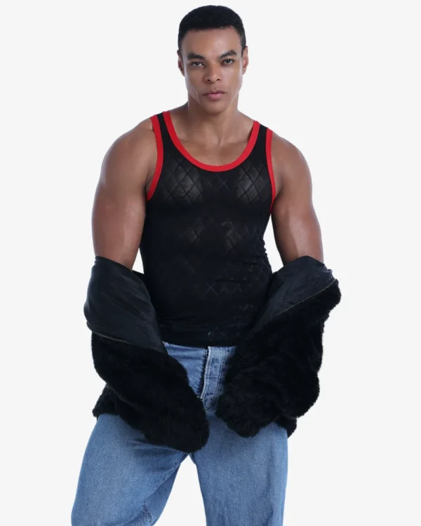 model wearing Sexy Gay Tank Top Wholesale