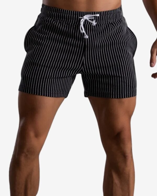 men wearing wholesale black striped shorts