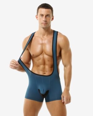 men wearing blue singlet