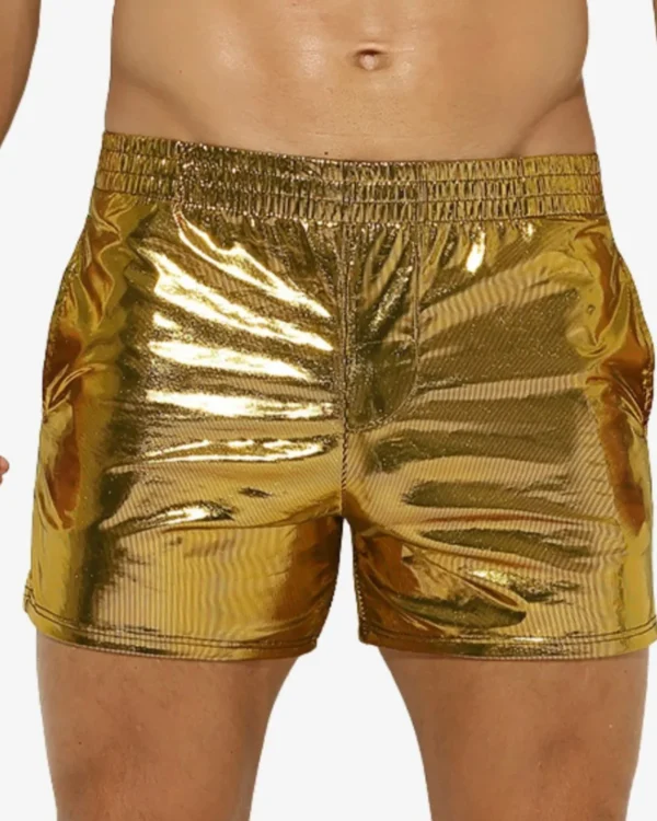 Wholesale Men's Gold Metallic Shorts