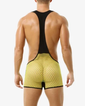 Yellow Sexy Mesh Singlet | Wholesale
