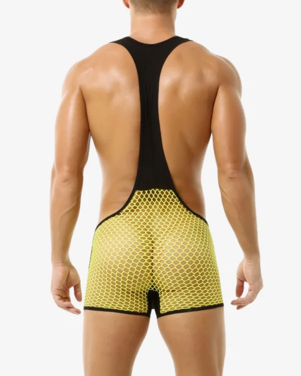 Yellow Sexy Mesh Singlet | Wholesale
