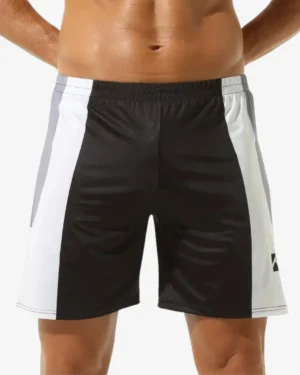 Color Block Sports Shorts Black | Wholesale