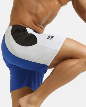 model wearing men's gym shorts wholesale