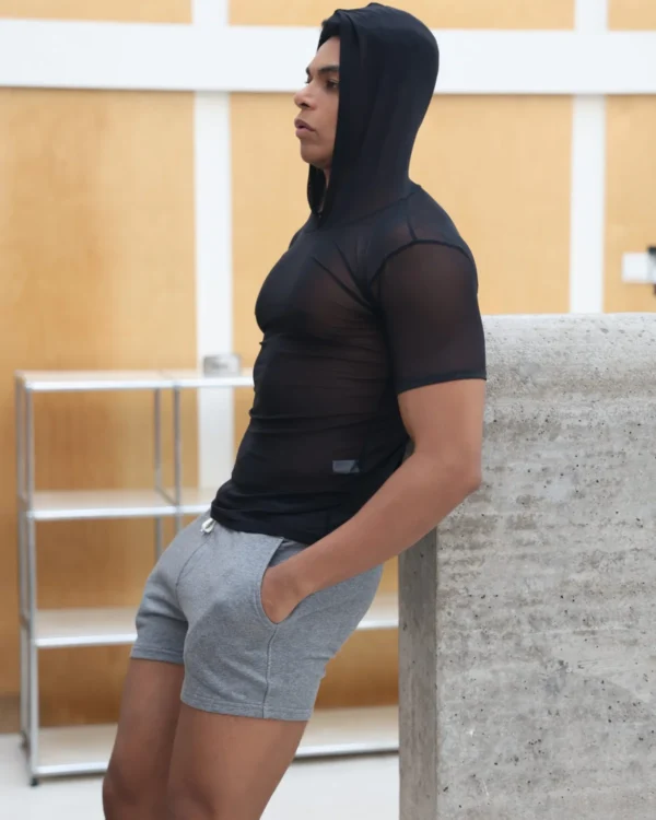 men wearing wholesale men's charcoal grey sport shorts