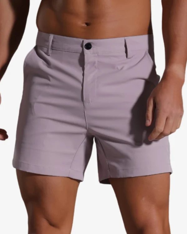wholesale men's gym shorts - 4 inch inseam, purple - spicy and shiny