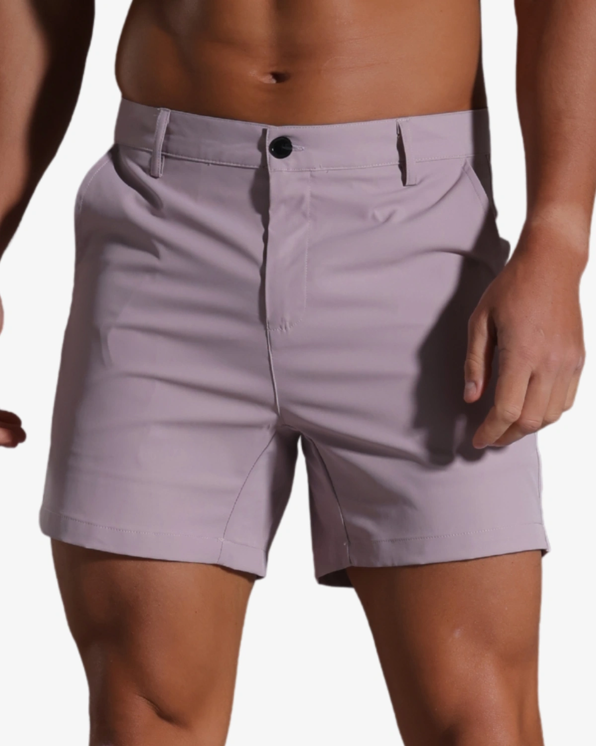wholesale men's gym shorts - 4 inch inseam, purple - spicy and shiny