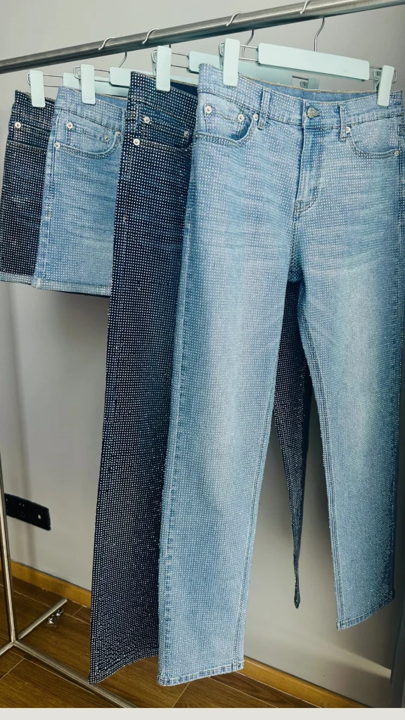 Rhinestone denim pants and shorts - Wholesale men's partywear collection